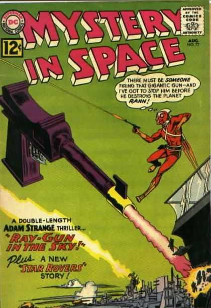 Mystery in Space 77 - Mystery In Space - Gun - Flying Men - Building - Firing