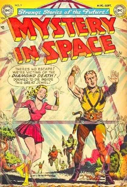 Mystery in Space 9 - Pretty Lady - Green Monsters - Man And Lady Trapped Behind Glass - Banging On Glass - Man In Yellow Tights