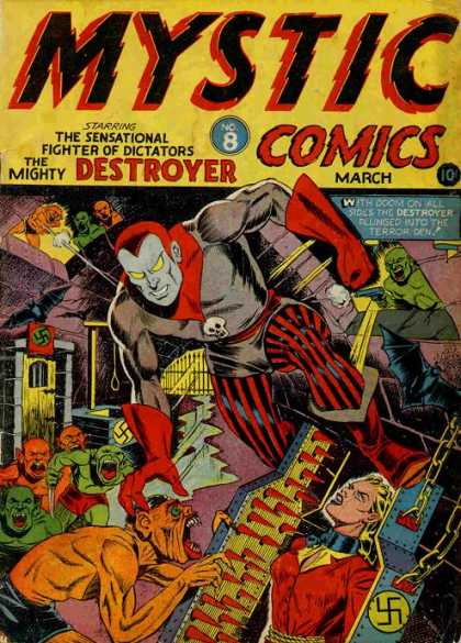 Mystic Comics 8 - Swastika - The Sensational Fighter Of Dicatators - Coffin - Spikes - Chains