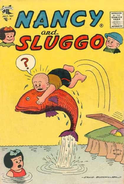 Nancy and Sluggo 145 - Water - One Little Boy - One Little Girl - Fish - Dive