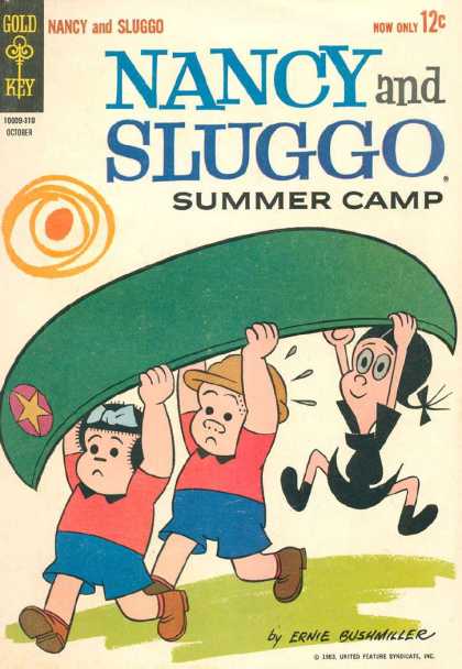 Nancy and Sluggo 192 - Summer Camp - Gold Key - Sun - Canoe - Sweating
