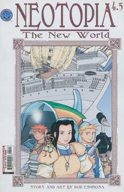 Neotopia 4 5 - The New World - Story And Art By Rod Espinosa - Airship - Dolphin - Border