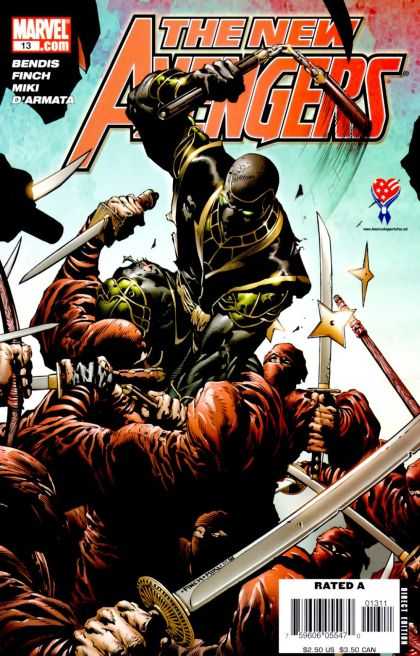 New Avengers 13 - Nunchaku - Star - Ninja - Sword - The New Avengers - David Finch