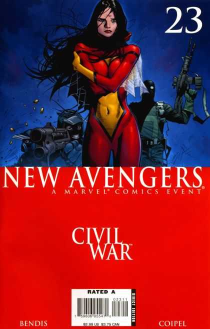 New Avengers 23 - Civil War - Soldiers - Guns - Woman - Costume - Olivier Coipel