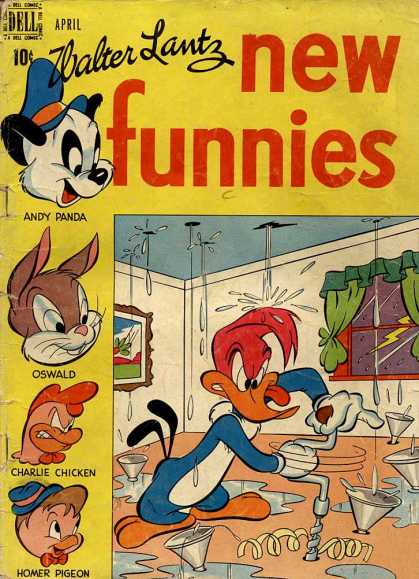 New Funnies 134 - Woody Woodpecker - Andy Panda - Oswald - Charlie Chicken - Homer Pigeon