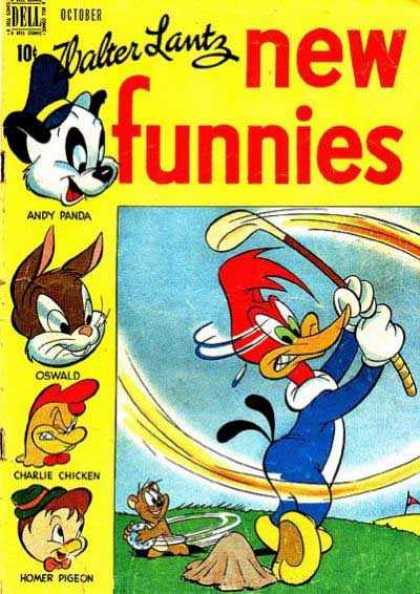 New Funnies 152 - Woody Woodpecker - Golf - Andy Panda - Charlie Chicken - Homer Pigeon