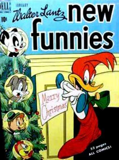 New Funnies 155 - Dell - Merry Christmas - Panda - Stocking - All Comics
