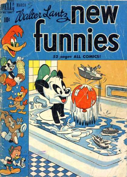 New Funnies 157 - Bath - Panda - Balloon - Toy Boat - Woody Woodpecker