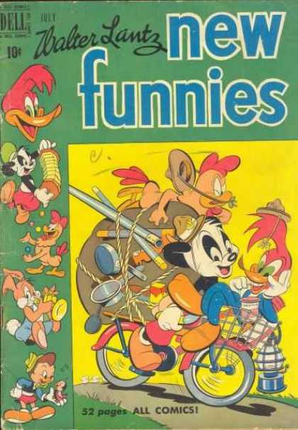 New Funnies 161 - Woody Woodpecker - Panda - Pinocchio - Rooster - Bicycle