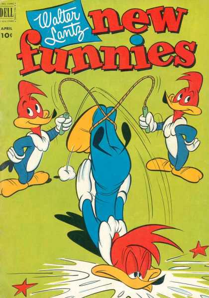 New Funnies 182 - Walter Lantz - Ducks - Skipping Rope - Fall - Stars