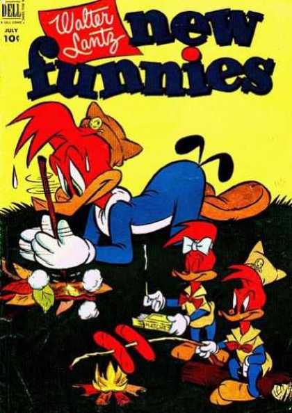 New Funnies 185 - Woody Woodpecker - Walter Lantz - Humor - Children - Dell Comics