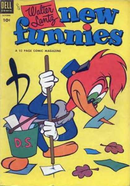 New Funnies 200 - Walt Lantz - Woody Woodpecker - Litter - Dell Comics - Department Of Sanitation