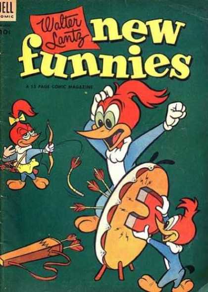 New Funnies 205 - Woodpecker Children - Woody Woodpecker - Giant Magnet - Bow And Arrows - Walter Lantz
