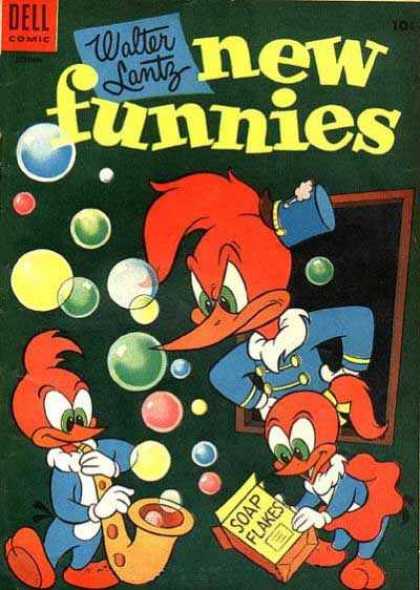 New Funnies 212 - Woodpecker - Trumpet - Bubbles - Window - Soap Flakes