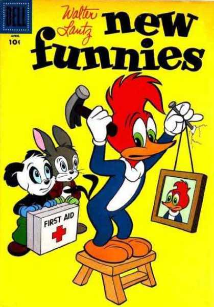 New Funnies 230 - Woody Woodpecker - Walter Lantz - Hammer - Nail - First Aid Kit