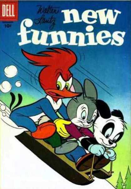 New Funnies 238 - Woodpecker - Rabbit - Panda - Sled - Snow