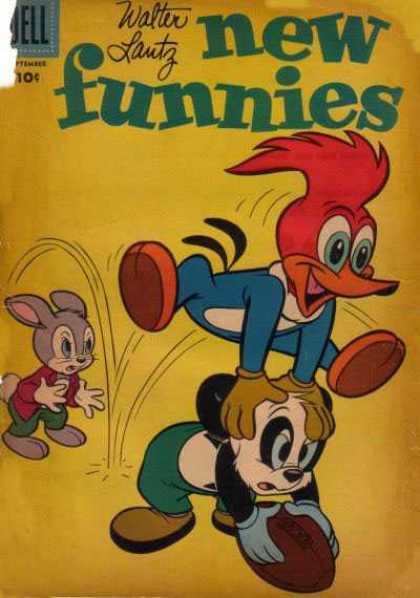 New Funnies 247 - Woody Woodpecker - Bunny - Football - Jumping - Game