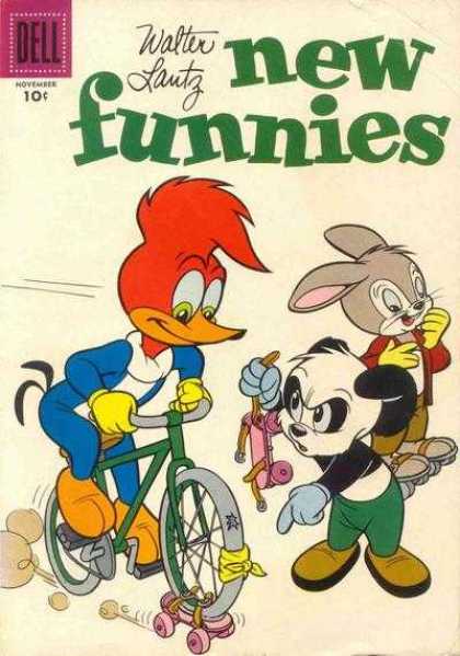 New Funnies 249 - Dell - Walter Lantz - Rabbit - Woodpecker - Panda