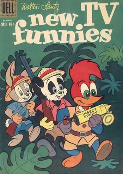 New Funnies 260 - Dell Comics - Woody Woodpecker - Panda - Bunny - Insect Spray