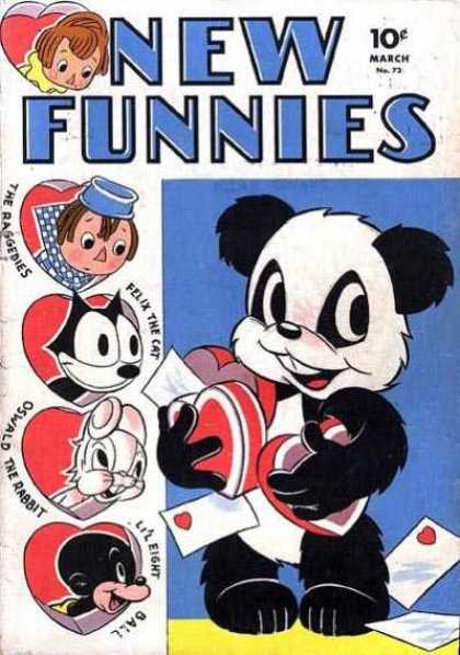 New Funnies 73 - The Raggedies - Felix The Cat - Oswald The Rabbit - Lil Eight Ball - Valentines