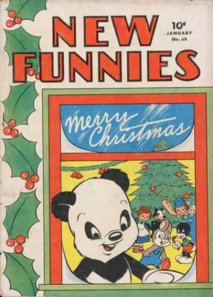 New Funnies 83 - Merry Christmas - Holidays - Holly - Panda - Tree