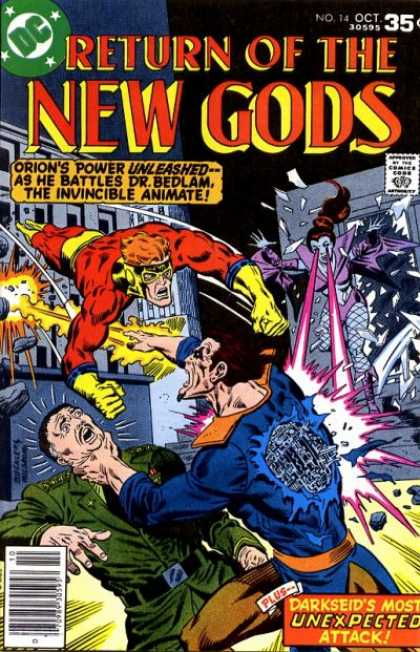 New Gods 14 - New Gods - Orion - Unexpected Attack - Bedlam - Invincible - Richard Buckler, Walter Simonson