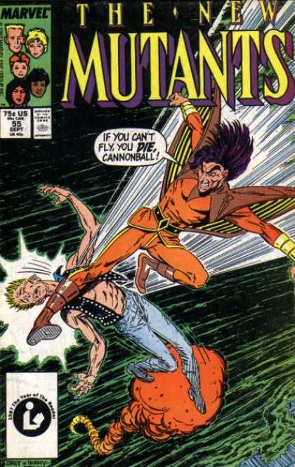 New Mutants 55 - Cannonball - Marvel - Fly - Kick - Die - Bret Blevins