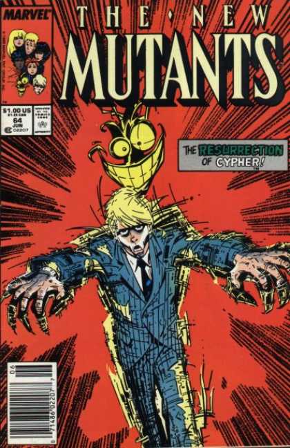 New Mutants 64 - Resurrection Of Cypher - Marvel - Smile - Claws - Blue Tux - Bret Blevins