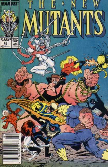 New Mutants 65 - Blob - Marvel - Approved By The Comics Code - Sword - Woman - Bret Blevins
