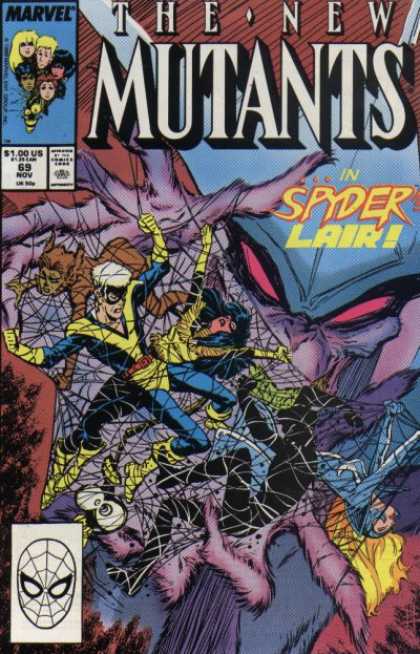 New Mutants 69 - Marvel Comics - Spyder Lair - Nov 69 - Spider Man - Tangled Web - Bret Blevins
