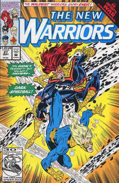 New Warriors 27 - Marvel - Marvel Comics - The New Warriors - Speedball - Fight - Mark Bagley