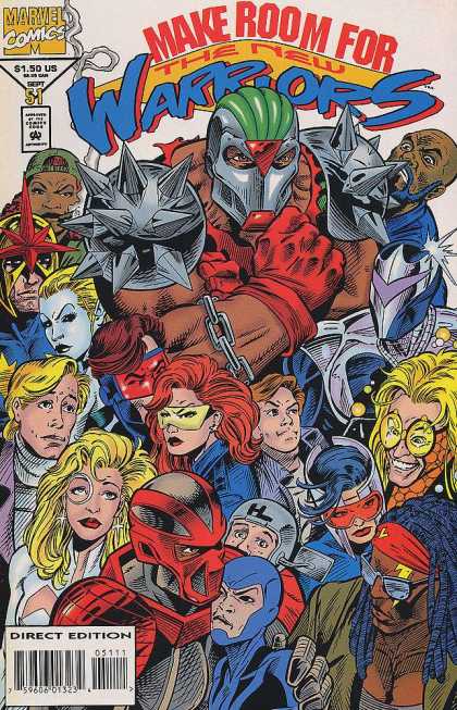 New Warriors 51 - Marvel Comics - Direct Edition - Red Gloves - Make Room - Red Mask