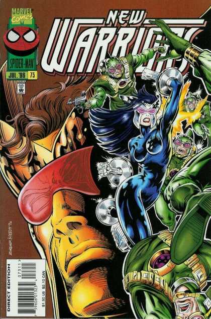 New Warriors 73 - Marvel Comics - New Warriors - Blue Woman - Green People - July 96
