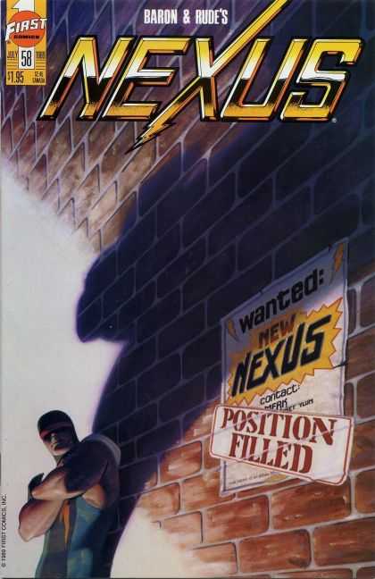 Nexus 58 - Wanted New Nexus Position Filled - First Comics - July - Issue 58 - Usd 195 - Steve Rude