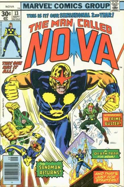 Nova 13 - Marvel Comics Group - 30c - 13 Sept 02352 - The Sandman Returns - Crime Buster - Alex Maleev, Richard Buckler