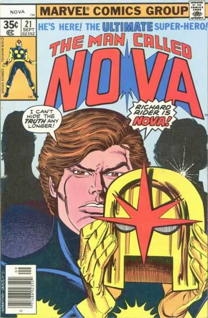 Nova 21 - Marvel Comics Nova - Richard Rider - Old Comic Nova - Super Hero Richard Rider - Gold Helmet With Red Star - Adi Granov, Terry Austin
