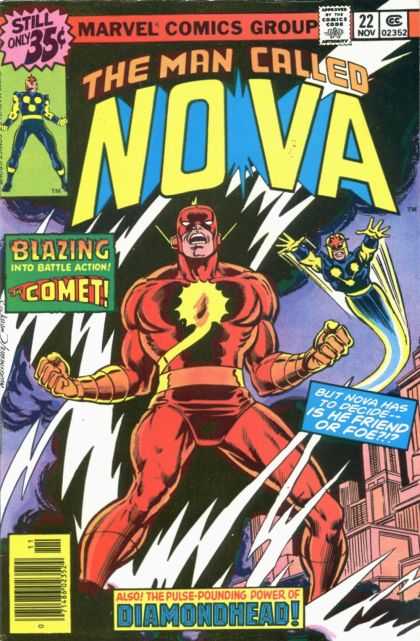 Nova 22 - Blazing Into Action - Comet - Friend Or Foe - Diamondhead - Marvel - Dave Cockrum, Josef Rubinstein