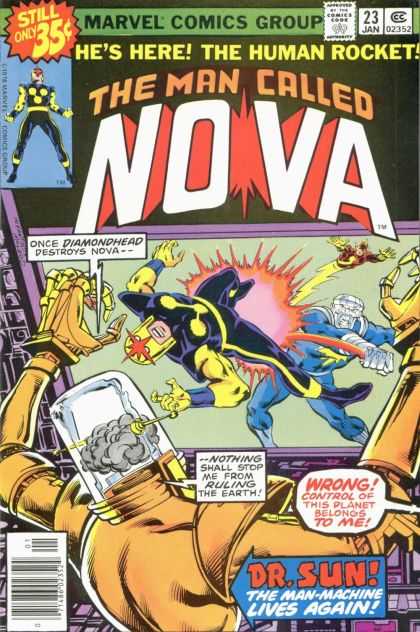 Nova 23 - Marvel - The Human Rocket - Diamondhead - Dr Sun - The Man-machine Lives Again - Bob McLeod, Carmine Infantino