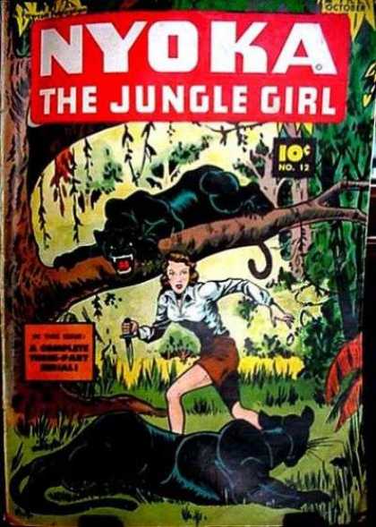 Nyoka the Jungle Girl 12 - Tree - Knife - Tigers - One Girl - Forest