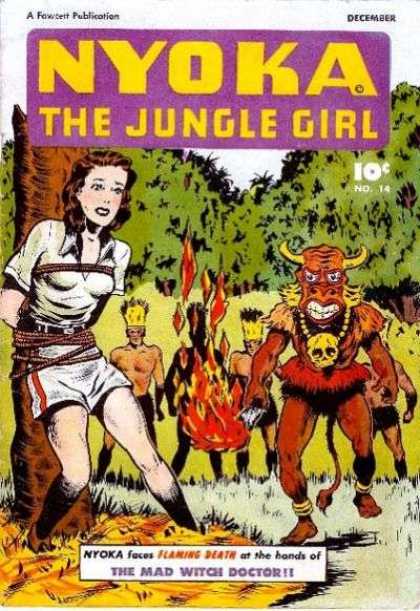 Nyoka the Jungle Girl 14 - Fire - Headdress - Mask - Woman - Trees