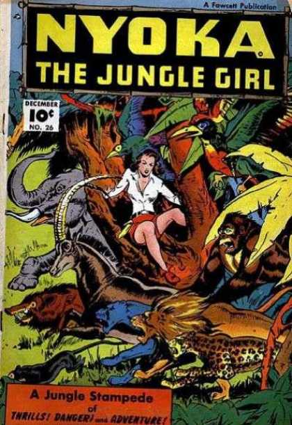 Nyoka the Jungle Girl 26 - A Jungle Stampede - Woman - Birds - Gorilla - Jungle