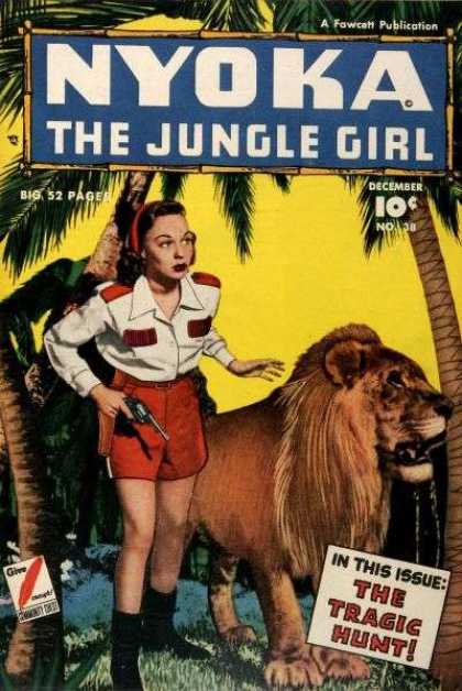 Nyoka the Jungle Girl 38 - Gun - Lion - Palm Tree - December - Fawcett