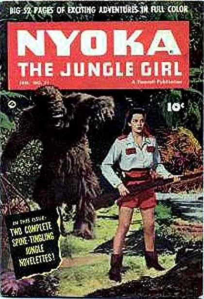 Nyoka the Jungle Girl 51 - Jungle - Gorilla - Rifle - Old Comic - Collector
