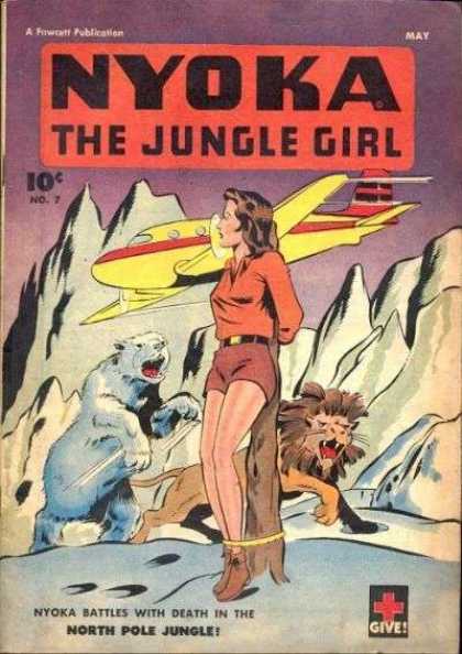 Nyoka the Jungle Girl 7 - Woman - Rope - Airplane - Mountain - Bear