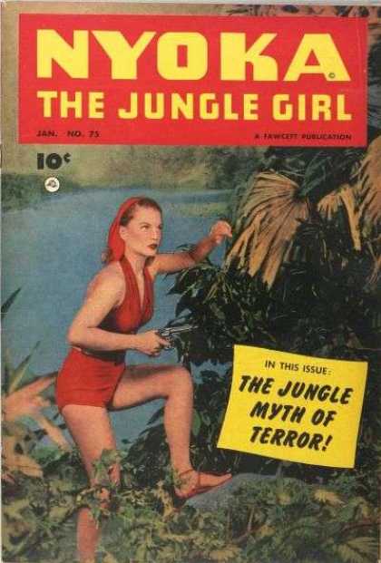 Nyoka the Jungle Girl 75 - Jungle - Girl - Red - Pistol - Plants