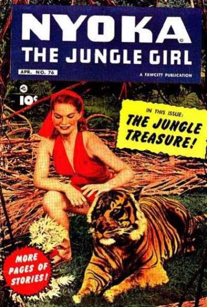 Nyoka the Jungle Girl 76 - Jungle Treasure - No 76 - April - Tiger - Fawcett Publication