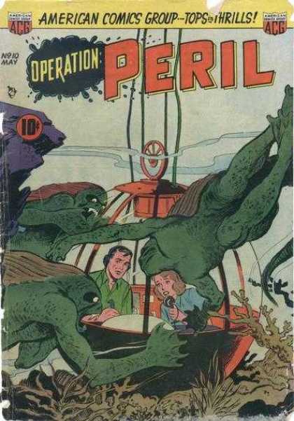 Operation Peril 10 - American Comics Group - Sea Bed - Telephone - Monsters - Underwater