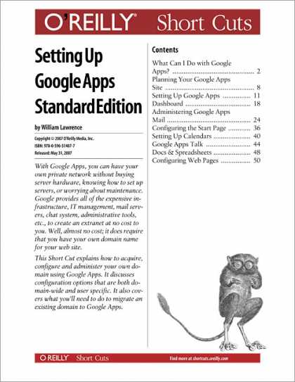 O'Reilly Books - Setting Up Google Apps Standard Edition