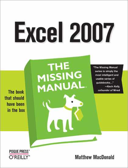 O'Reilly Books - Excel 2007: The Missing Manual