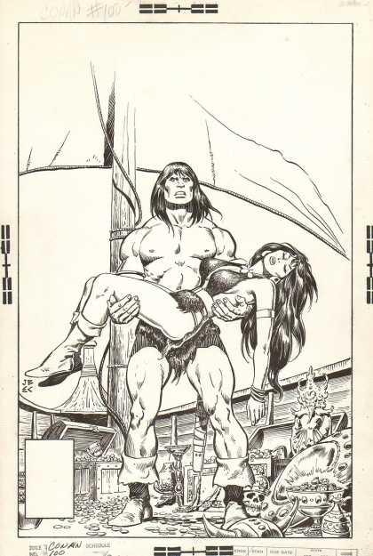 Original Cover Art - Conan #100 Cover (unpublished) 1979